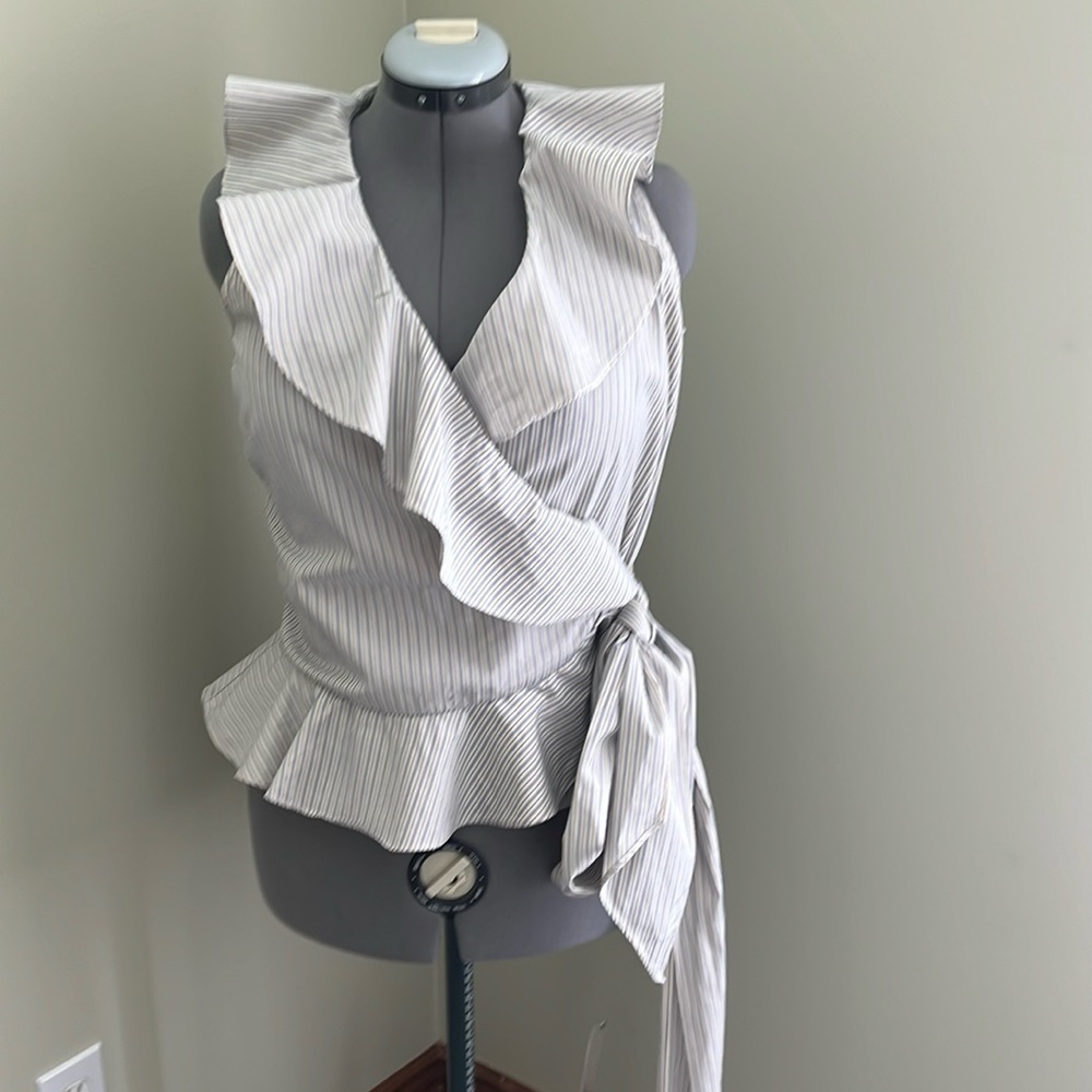 Ralph Lauren ruffled wrap blouse.